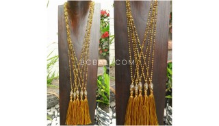 buddha head chrome gold tassels necklaces crystal beaded 3 color